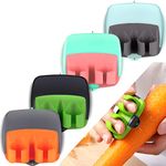 4 Pieces Finger Vegetable Peeler Palm Peeler Kitchen Fruit Potato Peeler with Comfortable Rubber Finger Grip For Pumpkin Carrot Cucumber Potato Peeling (Assorted Colors)