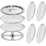 8 Pieces French Press Filter Replacement Parts Includes 6 Pieces Mesh French Press Screen Stainless Steel Containing Spiral Disk and Cross Disk Cross Plate for 3.75 Inch Wide French Press