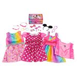 Disney Junior Minnie Mouse Bowdazzling Dress-Up and Pretend Play Trunk, Fits Sizes 4-6X, for Ages 3 Up