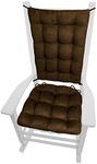 Barnett Home Decor Microsuede Rocking Chair Cushions - Latex Foam Filled Seat Pad and Back Rest Cushion - Microfiber Vegan Suede, Reversible, Machine Washable (Coffee Bean Brown, Standard)