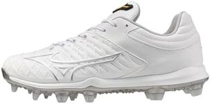 Mizuno Pro FP Low Women's TPU Fastpitch Cleat, White/Silver, 7.5