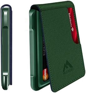 MURADIN Mens Wallet Tactical Bifold Wallets for Men Metal RFID Blocking Aluminum Money Cards Holder Gifts for Men, Saffiano Green, Minimalist