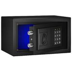 Safe Box with Sensor Light,0.4 Cubic Feet Security Safe with Electronic Digital Keypad Money Safe Steel Construction Hidden with Lock,Wall or Cabinet Anchoring Design for Office Home Hotel
