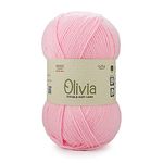 Ganga Acrowools Acrylic Olivia,Double Knit Yarn. Hand Knitting&Crochet Yarn. Oekotex Class 1 Certified. Pack Of 2 Balls-100Gms Each. Shade No-Olv009, Baby Pink