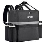 ESPXBOX Food Delivery Backpack with 4 Cup Holder, Insulated Pizza Delivery Bag for Delivery Bike, Large Leakproof Delivery Bags for Hot/Cold Food for Uber Eats, Doordash, Postmates（Black）