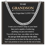 EYQV Gifts for Grandson, Cuban Chain Necklace Special Grandson Gifts from Grandparents, Gifts for Teenage Boys Birthday Gifts Christmas Gifts Confirmation Gifts for Grandson