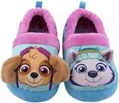 Paw Patrol Skye Everest Toddler Girls Plush Aline Slippers (7-8 M US Toddler, Blue/Purple)