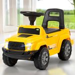 Baybee Roady Ride on Car for Kids | Baby Push Ride on Jeep with LED Light & Music | Portable Rideons Toy Cars with Backrest & Storage Basket | Baby Ride on car for Kids 1-3 Years Boy Girl (Yellow)