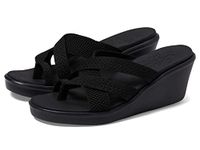 Skechers Women's Rumble on-Heat Maze Wedge Sandal, Black/Black, 9