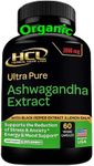 Organic Ashwagandha Capsules 2000 MG Root Powder Extract with Black Pepper & Lemon Balm 2 Month Supply - Natural Way to Relieve Stress