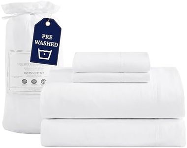 Queen Bed Sheets Set White - Oxygen-Washed Ultra-Soft Microfiber Sheets - Double Brushed, Deep Pockets - Includes Bedding Sheets & Pillowcases (Queen Size)