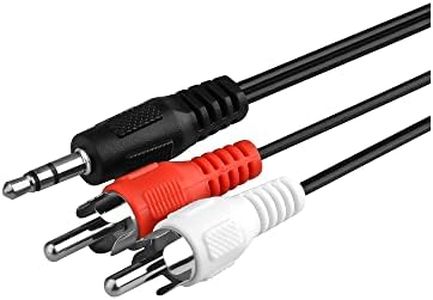 C&E 3.5mm Stereo Male to Dual RCA Male (Right and Left) Audio Cable, 6 Foot