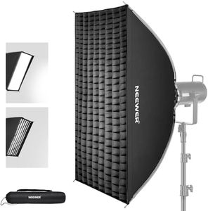 NEEWER 24"x35" Quick Setup Foldable Rectangular Strip Softbox Bowens Mount with Diffusers/Honeycomb Grid/Bag, Compatible with Godox Aputure 120d Video Lights Q4 Studio Flash Strobes, NS16S