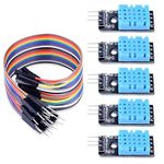 REES52 5 PCS Temperature Humidity Sensor Module DHT11 with 20PIN Male to Female DuPont Jump Wires Cable for Arduino UNO R3 MEGA 2560 Raspberry pi 3 2 1 model B 2B A+ RPI Zero