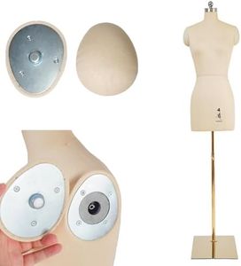 lavandeform Female High-Density 4 Size Foam Dress Form Adjustable to 70 inch, Sewing Mannequin Foam Body for Pinning (Beige, 4)