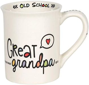 Enesco Our Name is Mud Cuppadoodles Grandpa Old School Coffee Mug, 16 Ounce, White