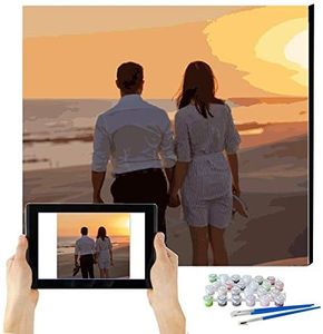 Personalizados Para Pintar Por Números Para Adultos，Pintura Al Óleo Personalizada Según Tus Fotos,Pintura Al Óleo DIY Kit Para Principiantes,Regalos de Bricolaje（40 * 50CM，36 Coloress）