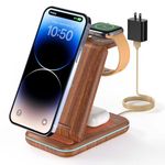 Wireless Charging Station for Apple Devices-GEEKERA 3 in 1 Foldable Wireless Charger Stand for iPhone 16/15/14 13 12 11 Pro Max/X/8, Charging Station for Apple Watch Ultra/SE/8/7/6/5/4,AirPods 2/3/Pro