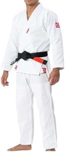 FUJI Ultra Lite 300 Brazilian Style Jiu Jitsu Uniform, Durable, Lightweight BJJ Gi, White, Size A3