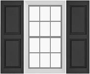 Pontiac Trail Raised Panel Vinyl Shutters (1 Pair) | 14.5"x47" - Black Cosmos/Paintable | Exterior Window Shutters | includes Mounting Hardware | Simple Installation | Made in USA