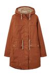 LightHouse Women's Isobel Hooded Waterproof Coat - Ladies Breathable, Windproof, 3/4 Length Jacket with Insulated Padding and Faux Fur Lined Hood - Rust - 10