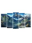 999STORE Multiple Framed Printed Chain of Mountains Canvas Painting (Multicolour)