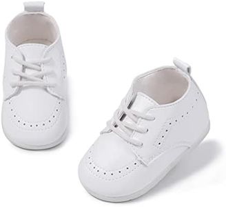 ohsofy Infant Baby Boy Oxford Shoes PU Leather Loafers Rubber and Soft Sole Wedding Dress Shoes Toddler Girl Baby Walking Shoes