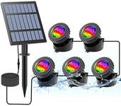 CORESLUX Solar Pond Lighting, RGB Solar Underwater Spotlight, Outdoor Diving Spotlight, Adjustable Underwater Lights, RGB Colour Changing IP68 Waterproof Garden Spotlight (5 Pieces)