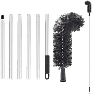 Brosse de nettoyage de gouttière extensible pour nettoyer les gouttières de toit - Outil de nettoyage portable pour nettoyer les feuilles et les débris - Brosse de nettoyage amovible