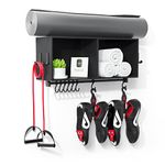 Crostice Shelf For Original Bike and Bike Plus, Shelf with Hooks, Wall Organizer for Yoga Mat, Towel, Bike Shoes, Bottles, Medals and So on - Accessories For Home Gym