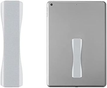 kwmobile Supporto Dita per Tablet - Sostegno Adesivo Fascetta Elastica - Impugnatura Mano Universale Compatibile con iPad Galaxy-Tab Porta Tablet Argento