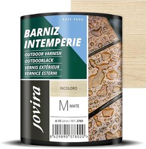 JOVIRA PINTURAS Barniz Intemperie al Agua, para el cuidado y la decoración de maderas en exterior. (750 Mililitros, Mate)