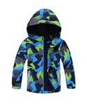 M2C Boys Color Block Fleece Lining Windproof Jackets with Hood 4/5 Green