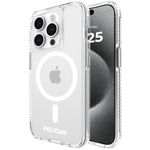 Pelican Protector Series - iPhone 15 Pro Case 6.1" [Compatible with MagSafe] [Anti-Yellow] Magnetic Phone Case with Anti-Scratch Tech [16FT MIL-Grade Drop Protection] Cover for iPhone 15 Pro - Clear