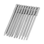 10Pcs Screwdriver Bits Set 1/4" Hex Shank Magnetic Steel Slotted Cross Screw Driver