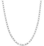 Miabella 925 Sterling Silver Italian Sparkle Mirror Link Chain Necklace for Women Teen Girls, Made in Italy (Length 24 Inches)