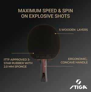 STIGA Flexure V2 Table Tennis Bat – Professional Ping Pong Paddle
