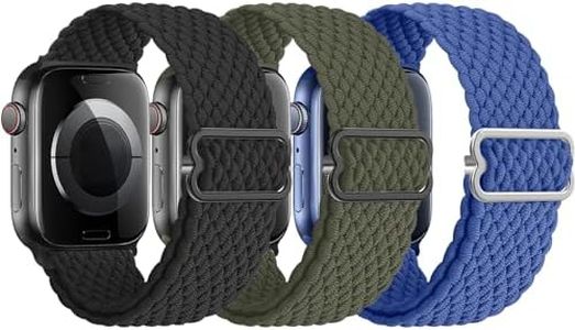 Braided Stretchy Solo Loop for Apple Watch Bands,T Tersely 3Pack Nylon Elastic Straps Wristbands for Apple Watch 38/40/41mm for Women Men,for iWatch Bands Series 10 9 8 7 6 SE 5 4 3 2 1 Ultra1/2