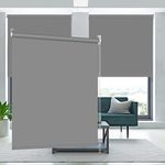 Kokorona Blackout Roller Blinds, Thermal Roller Blinds Window Shades for Bedroom Office, Room Darkening Privacy Roller Blinds with UV Protection Waterproof Fabric, 66cm Wide×183cm Drop, Grey