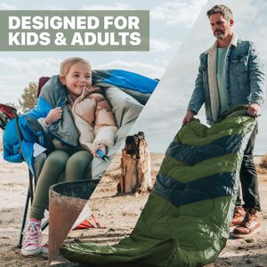 MalloMe 3-4 Season Sleeping Bag – Lightweight, Warm, Adult Camping Gear