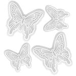 4Pcs Butterfly Fondant Mold Tiny Silicone Wings Fondant Cutter Butterfly Fondant Mold for Wedding Cake Decoration Sugarcraft Candy Fondant Grass Cutter for Gum Paste