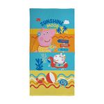 Character World Official Peppa Pig Kids Towel | Super Soft Feel, Peppa Ocean Design | Perfect The Home, Bath, Beach & Swimming Pool | One Size 140 x 70cm