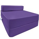 iSTYLE MODE BETTER HOME CHOICE Fold Out Single Z Bed Futon Sofa Chair | Comfortable Fold Out Sofa Mattress | Ergonomically Designed for Guests | Lightweight & Stylish (Purple)