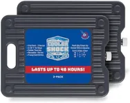 Cooler Shock Ice Packs for Cooler - 2 Reusable, Long Lasting, Cold Freezer Packs for Coolers, Lunch Bags & Totes to Keep Food Fresh - Gray