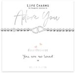 Life Charms Women Jewellery You are Loved Bracelet Wristband Ladies Gift, 3.5 inches, Silver