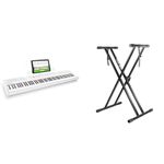 Alesis Recital 88 Key Digital Piano Keyboard + RockJam Xfinity Heavy-Duty, Double-X Adjustable Piano Stand