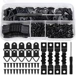 251pcs Picture Hanging Kit Sawtooth Picture Hangers D Ring Picture Hooks with Screws Set Wall Picture Frame Hooks Metal Picture Hanging Hangers for Home Office Picture Hanging - Black