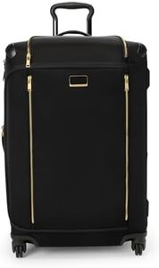 TUMI - Voyageur Leger 4 Wheeled Luggage - Women's Lightweight and Spacious, Sleek Silhouette, Durable Premium Suitcase - 26" Short Trip Expandable Packing Case, Black with Gold Hardware