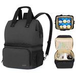 Luxja Breast Pump Bag with 2 Compartments for Breast Pump and Cooler Bag, Pumping Bag for Working Mothers (Fits Most Major Breast Pump), Black, 9.5x7.5x14 Inch (Pack of 1), Classic