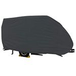 Toiles VR Small Camping Trailer Waterproof Cover Breathable |Exceptional Polypropylene Weather Protected Fabric System | Ultimate Heavy Duty Heat Shield (18 feet-21 feet, Grey)